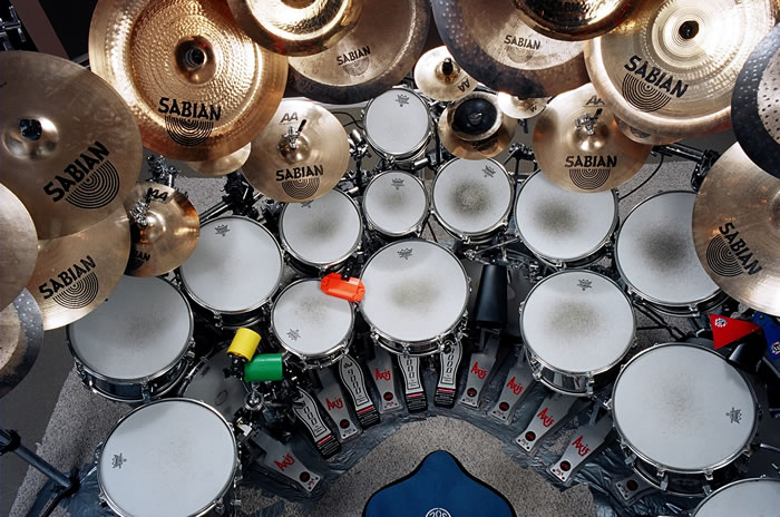 Partial shot of likely the largest MILESTONE drum set on the planet!